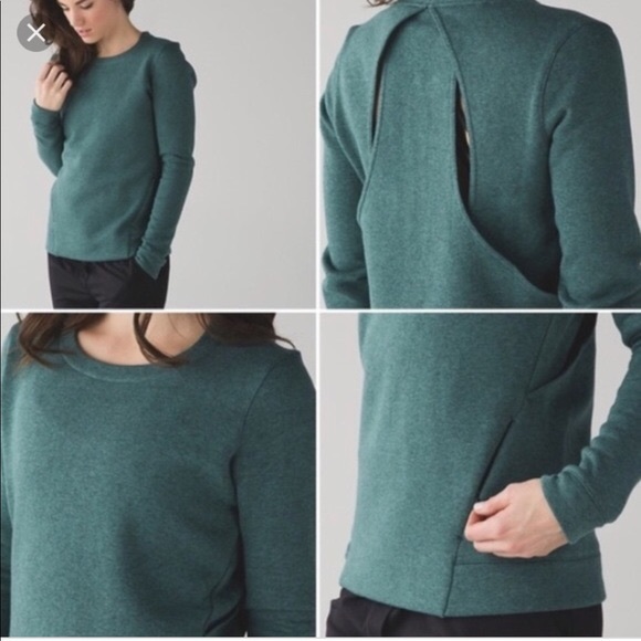 Lululemon Green Cut out back Crew neck Sweater - Picture 1 of 6